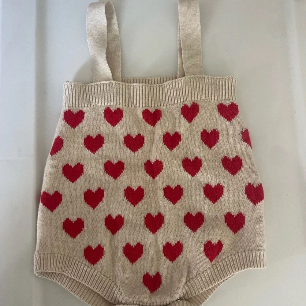 Heart Patterned Kids Romper